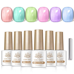 6 Colors Cat Magnetic Gel Set M40 Sky Mirror 7ml Gel Nail Polish BORN PRETTY