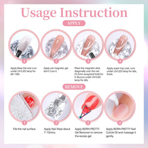 6 Colors Mirror Cat Magnetic Gel Set M40 Sky Mirror 7ml HEMA/TPO FREE Gel Nail Polish BORN PRETTY