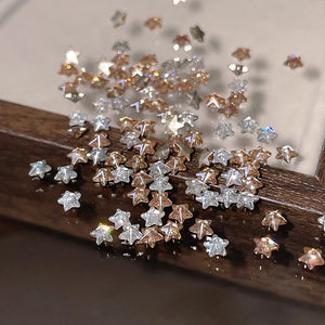 30 décorations d'ongles en zircon étincelantes en forme d'étoile