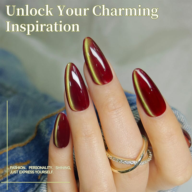 Colored Cat Magnetic Gel MY428 Scarlet Jade 10ml HEMA/TPO FREE Gel Nail Polish BORN PRETTY