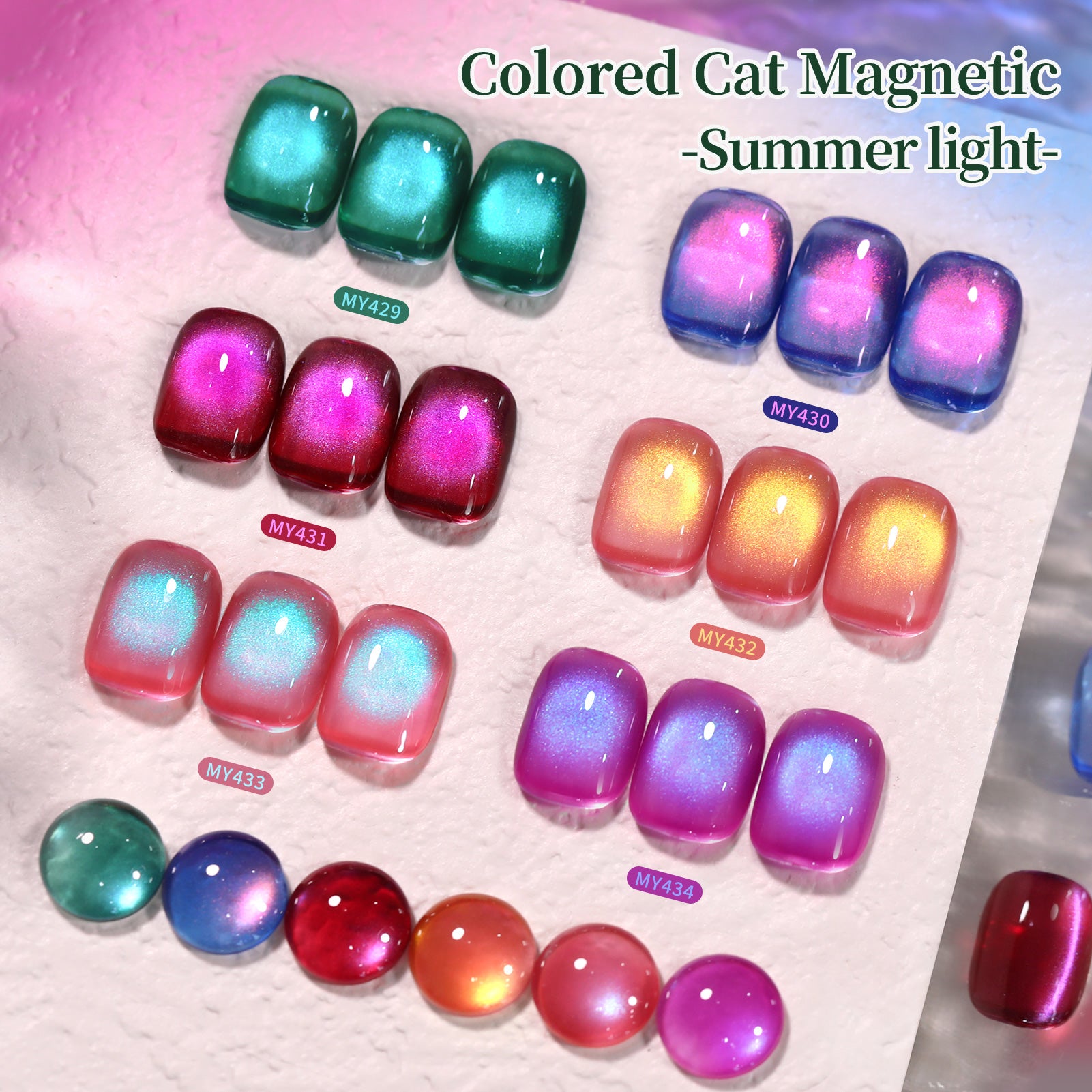 6 Colors Cat Magnetic Gel Summer Light 15ml HEMA/TPO FREE