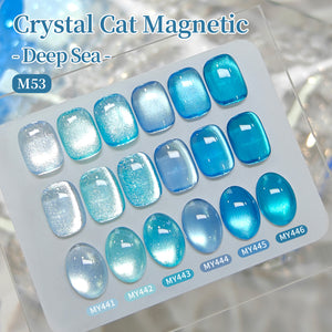6 Colors Crystal Cat Magnetic Gel M53 Deep Sea 7ml Gel Nail Polish BORN PRETTY