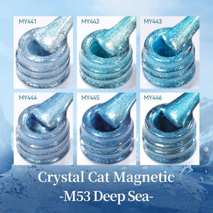6 Colors Crystal Cat Magnetic Gel M53 Deep Sea 7ml Gel Nail Polish BORN PRETTY