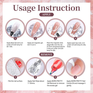 6 Colors Colored Cat Magnetic Gel M55 Shojo Bailey’s 7ml HEMA/TPO FREE Gel Nail Polish BORN PRETTY