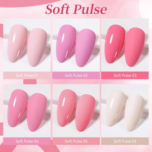 6 Colors Color Gel S44 Soft Pulse 7ml HEMA/TPO FREE Gel Nail Polish BORN PRETTY
