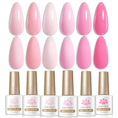 6 Bottles Color Gel Polish Set 7ml Gel Nail Polish BORN PRETTY S45 By Habit