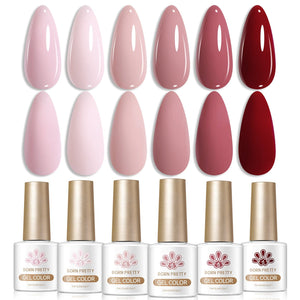 6 Bottles Color Gel Polish Set 7ml Gel Nail Polish BORN PRETTY S49 Not Sweet