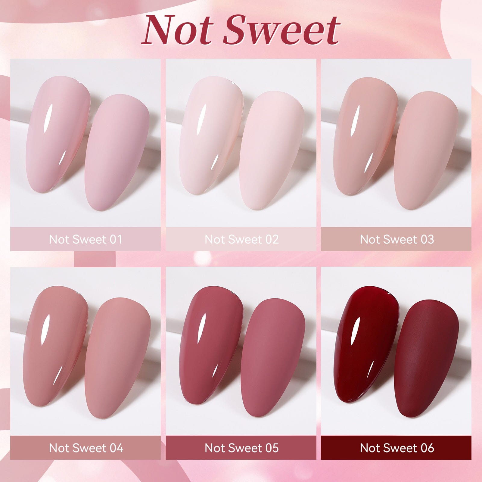 6 Colors Gel Set S49 Not Sweet 7ml Gel Nail Polish BORN PRETTY