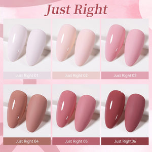 6 Colors Gel Set S50 Just Right 7ml Gel Nail Polish BORN PRETTY