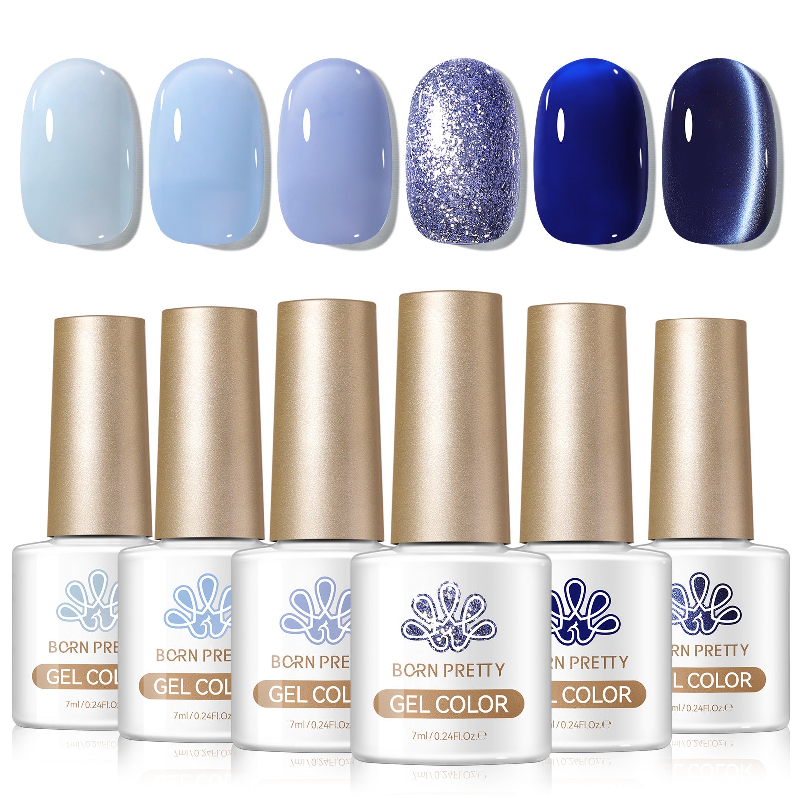 6 Colors Jelly Gel J55 Reduced Blue 7ml HEMA/TPO FREE
