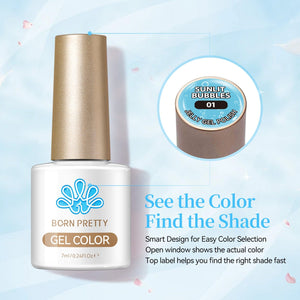 6 Colors Jelly Gel J54 Sunlit Bubbles 7ml Gel Nail Polish BORN PRETTY
