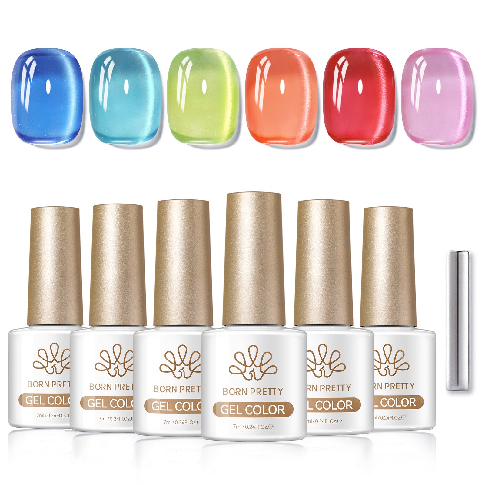 6 Colors Glass Cat Magnetic Gel M57 Holiday Glow 7ml