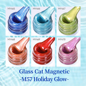 6 Colors Glass Cat Magnetic Gel M57 Holiday Glow 7ml Gel Nail Polish BORN PRETTY