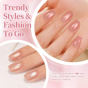 6 Colors Glass Cat Magnetic Gel M58 Peach Coral Sea 7ml Gel Nail Polish BORN PRETTY
