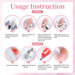Moonlight Cat Magnetic Gel MY105 Pure Love 15ml Gel Nail Polish BORN PRETTY