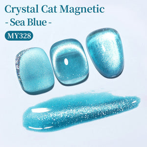Crystal Cat Magnetic Gel MY328 Sea Blue 15ml Gel Nail Polish BORN PRETTY