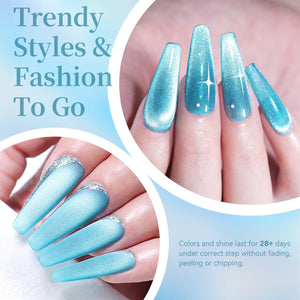 Crystal Cat Magnetic Gel MY328 Sea Blue 15ml Gel Nail Polish BORN PRETTY
