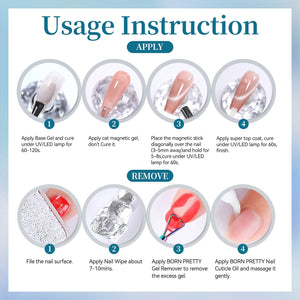 Crystal Cat Magnetic Gel MY328 Sea Blue 15ml Gel Nail Polish BORN PRETTY