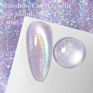 Rainbow Cat Magnetic Gel MY87 Star Island 15ml Gel Nail Polish BORN PRETTY