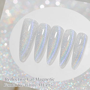 Reflective Cat Magnetic Gel MY495 Fantastic White 10ml Gel Nail Polish BORN PRETTY