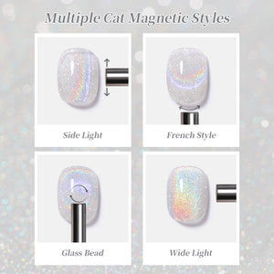 Reflective Cat Magnetic Gel MY495 Fantastic White 10ml Gel Nail Polish BORN PRETTY