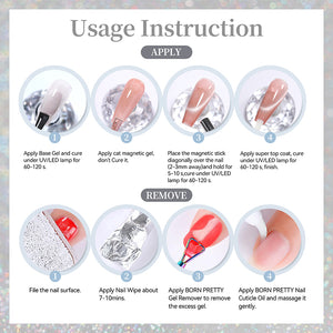 Reflective Cat Magnetic Gel MY495 Fantastic White 10ml Gel Nail Polish BORN PRETTY