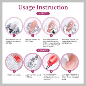 Glass Cat Magnetic Gel MY498 Raspberry 15ml Gel Nail Polish BORN PRETTY