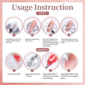 Glass Cat Magnetic Gel MY472 Peach Coral Sea 15ml Gel Nail Polish BORN PRETTY