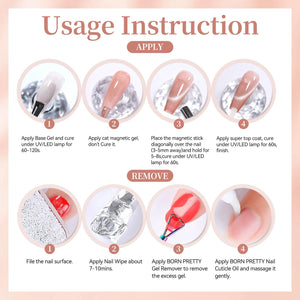 Glass Cat Magnetic Gel MY500 Dream Nude 15ml Gel Nail Polish BORN PRETTY