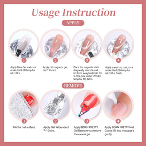 6 Colors Golden Cat Magnetic Gel M62 Moonlight Ballet 7ml Gel Nail Polish BORN PRETTY