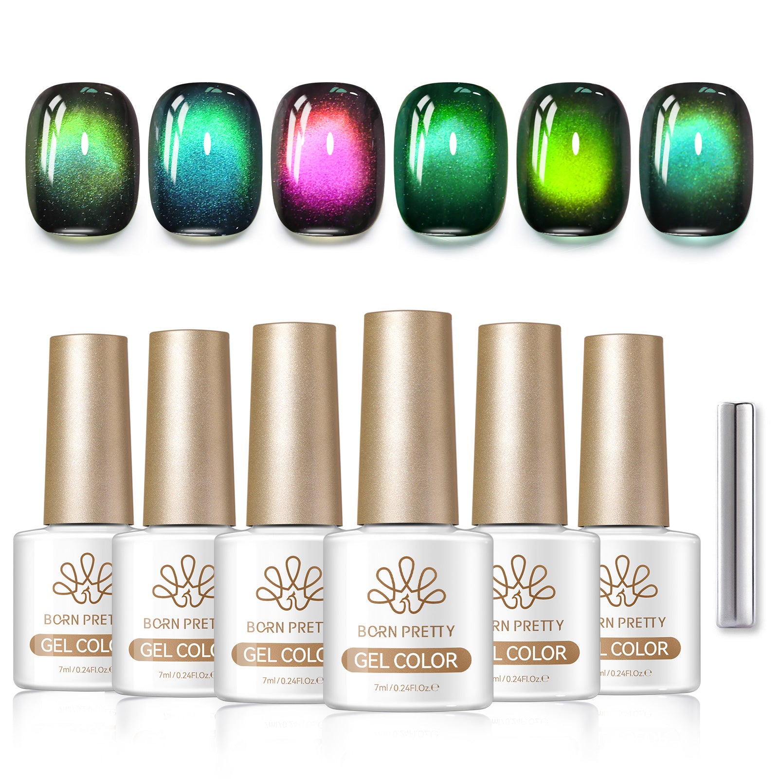 6 Colors Colored Cat Magnetic Gel M63 Aletau 7ml