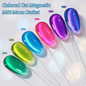 6 Colors Colored Cat Magnetic Gel M66 Moon Casket 7ml Clearance BORN PRETTY
