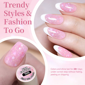 Sequins Jelly Gel TS33 Pink Fantasy 15ml Gel Nail Polish BORN PRETTY