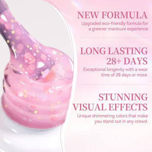 Sequins Jelly Gel TS33 Pink Fantasy 15ml Gel Nail Polish BORN PRETTY