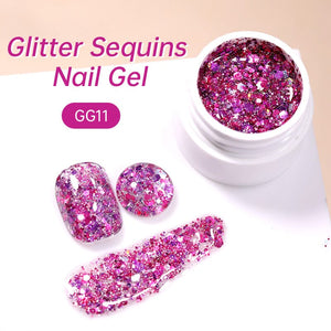 Glitter Sequins Nail Gel 7ml Gel Nail Polish LILYCUTE GG11