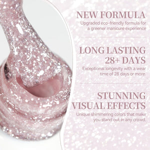 Jelly Gel TS36 Fluttering Flakes 10ml Gel Nail Polish BORN PRETTY