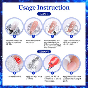 Glass Cat Magnetic Gel MY544 Abyss Sea 10ml Gel Nail Polish BORN PRETTY
