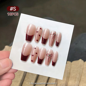 10pcs Press on Nails #09 SG-263 Size S Clearance No Brand