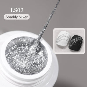 Flash Spider Nail Gel 5ml Gel Nail Polish BORN PRETTY LS02 Sparkly Silver