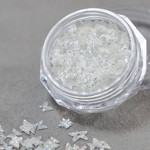 Five-Pointed Star Shape White Glitter Nail Sequins Nail Art No Brand