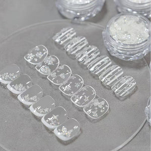 Heart Shape White Glitter Nail Sequins Nail Art No Brand