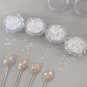 Heart Shape White Glitter Nail Sequins Nail Art No Brand