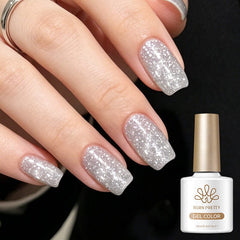 Reflective Glitter Gel SZ57 Silver Rime 10ml Gel Nail Polish BORN PRETTY