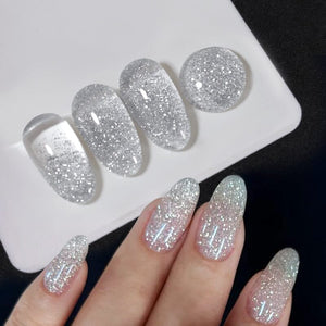 Reflective Glitter Gel SZ57 Silver Rime 10ml Gel Nail Polish BORN PRETTY