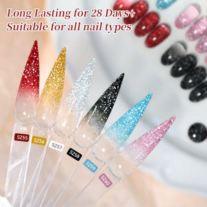 Reflective Glitter Gel SZ59 Ice Blue 10ml Gel Nail Polish BORN PRETTY
