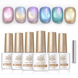 6 Colors Aurora Cat Magnetic Gel M70 Prismatic Siren 7ml Gel Nail Polish BORN PRETTY