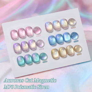 6 Colors Aurora Cat Magnetic Gel M70 Prismatic Siren 7ml Gel Nail Polish BORN PRETTY