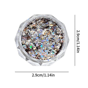 Ultra Sparkly Mixed Shape Polygonal Nail Sequins #04 Clearance No Brand