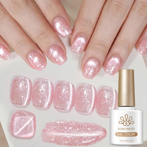 Snow Velvet Cat Magnetic Gel MY549 Bling Pink 10ml Gel Nail Polish BORN PRETTY