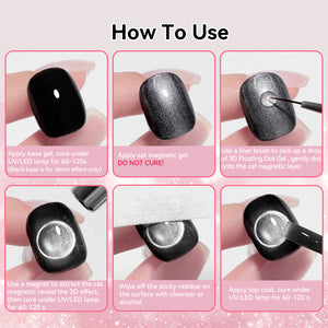 3D Floating Dot Gel & Magnetic Gel Set #02 10ml Gel Nail Polish BORN PRETTY